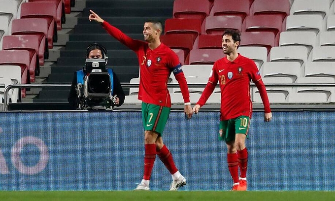 Ronaldo ghi bàn thứ 102 cho Bồ Đào Nha